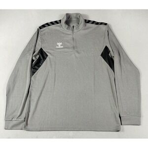 Hummel Pullover Mens Large Gray 1/4 Zip Long Sleeve Soccer Training Top
